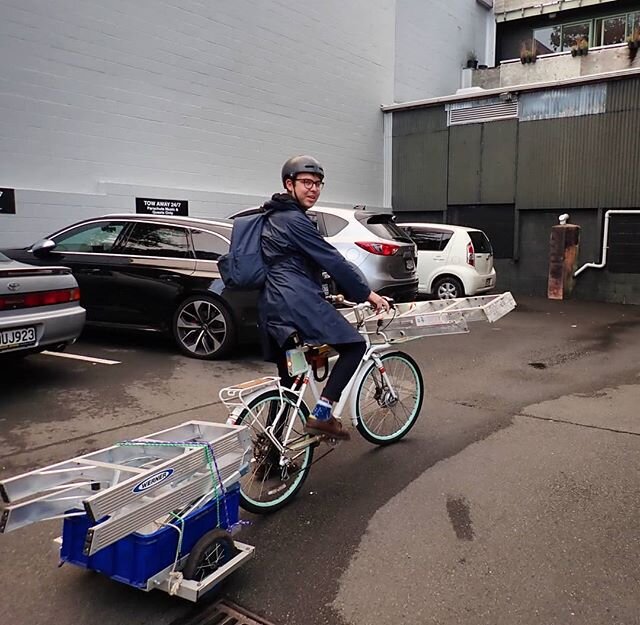Shout out to Niko who borrowed 2 step ladders and an extending ladder, taking them home on his bike with our trailer! 🚴&zwj;♂️