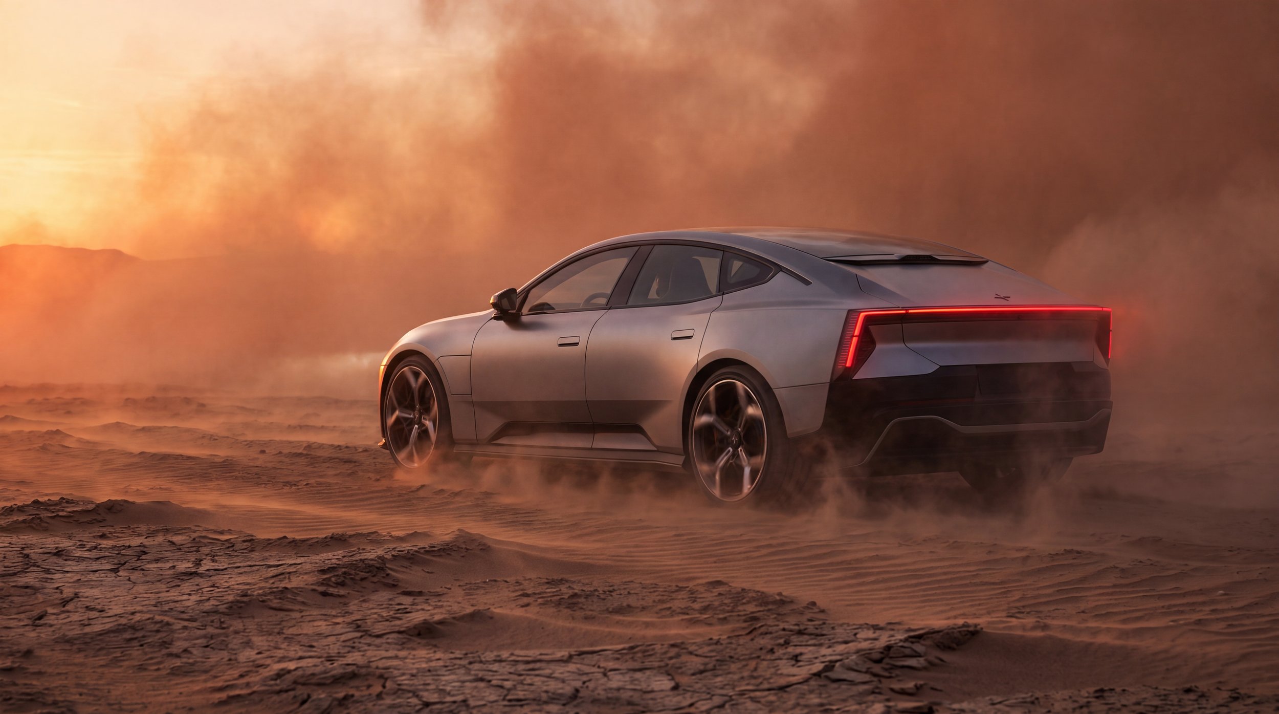  Jeg arbejder på at finpudse de visuelle detaljer for at levere en premium præsentation af Polestar 5. 