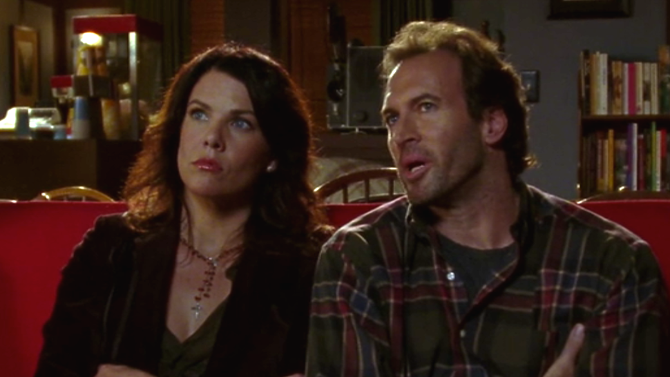 Lorelai and Luke, sans the trademark backwards cap Lorelai gave him.