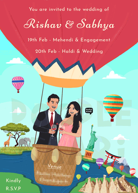 Illustrated Wedding Invites — Doodlekaari - Illustrator. Designer. Drawer  of things.