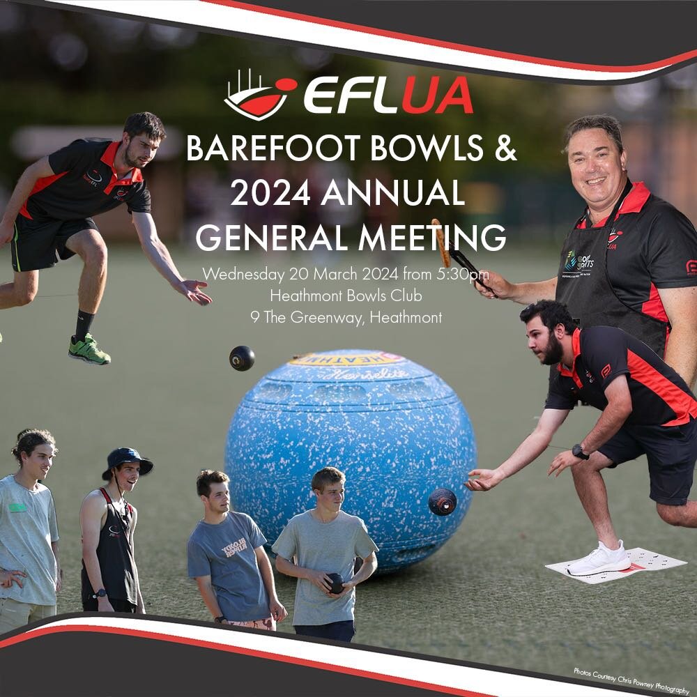 Last reminder that we have our Barefoot Bowls and Annual General Meeting tonight at Heathmont Bowls Club Starting at 5:30pm! Looking forward to seeing you all there ! 🤩