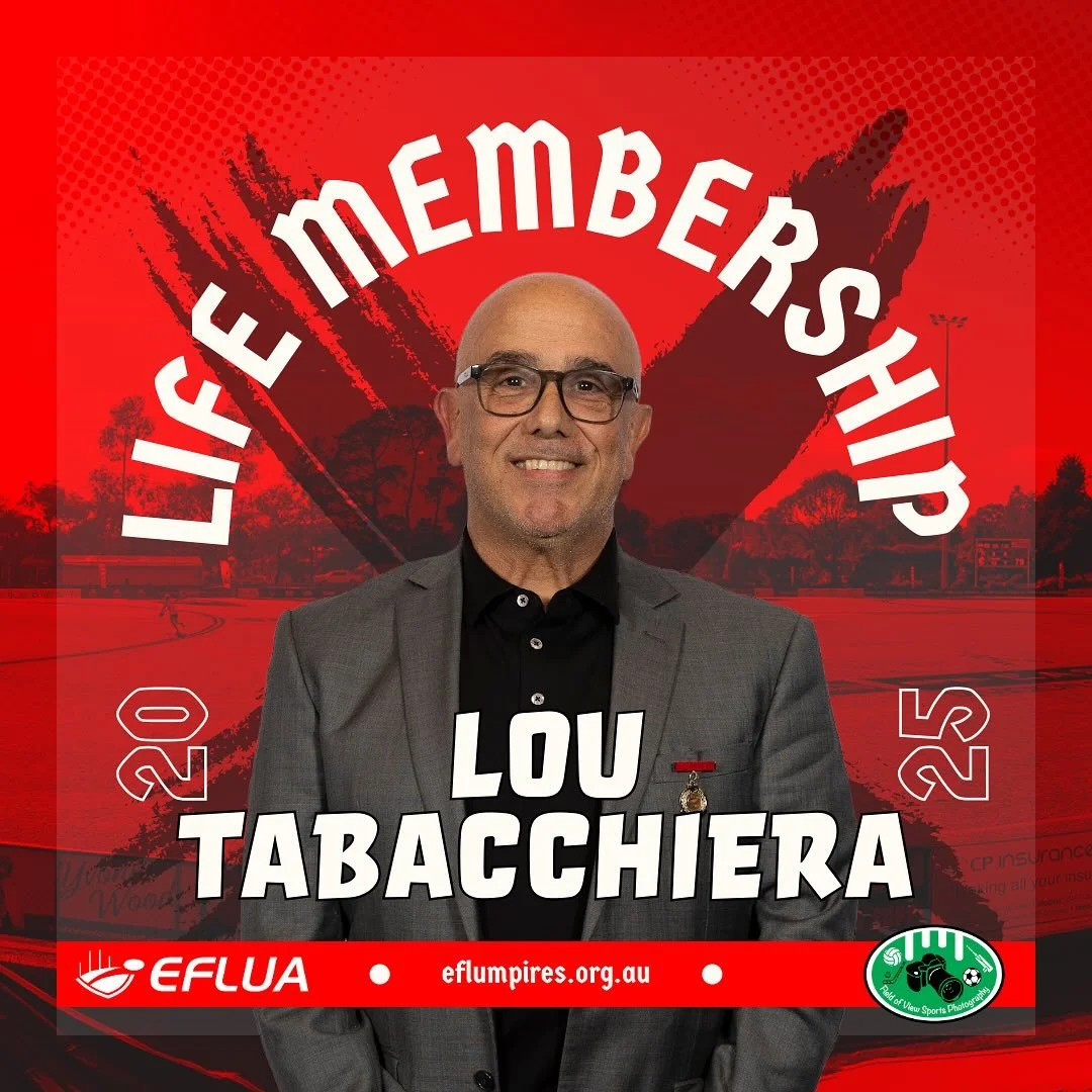 At our Last Bounce event on Wednesday, 10th September, we had the pleasure of recognising one of our members &mdash; Lou Tabacchiera &mdash; with Life Membership of the EFLUA! 💚👏

Lou has done it all &mdash; former President, Vice President, long-t