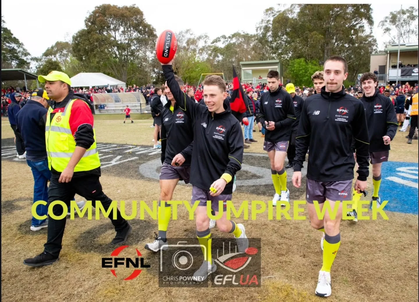 AFL Community Umpire Week 2026

This week we were lucky enough to have umpires from the AFL, the VFL, and the VFL development squad, including many EFL alumni, down to training. 

Community Umpiring Week highlights the role umpires play in this sport