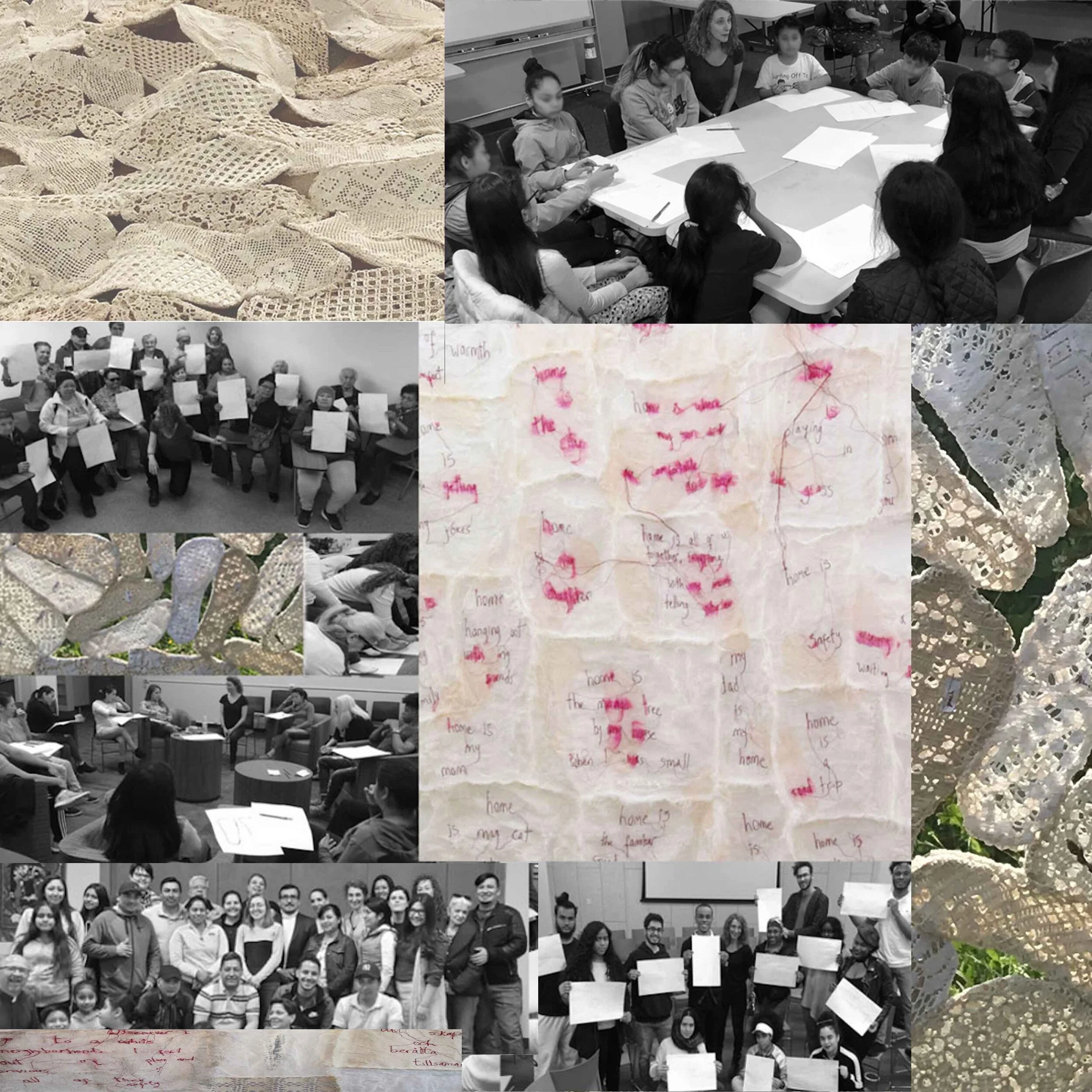 Collage of artworks and workshops in Newark, NJ 2019