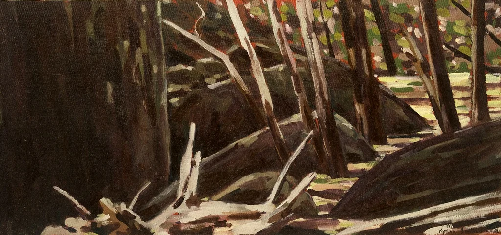 Landscape (Dog Rocks), 2018 Oil on Canvas on Board 18 x 38cm SOLD