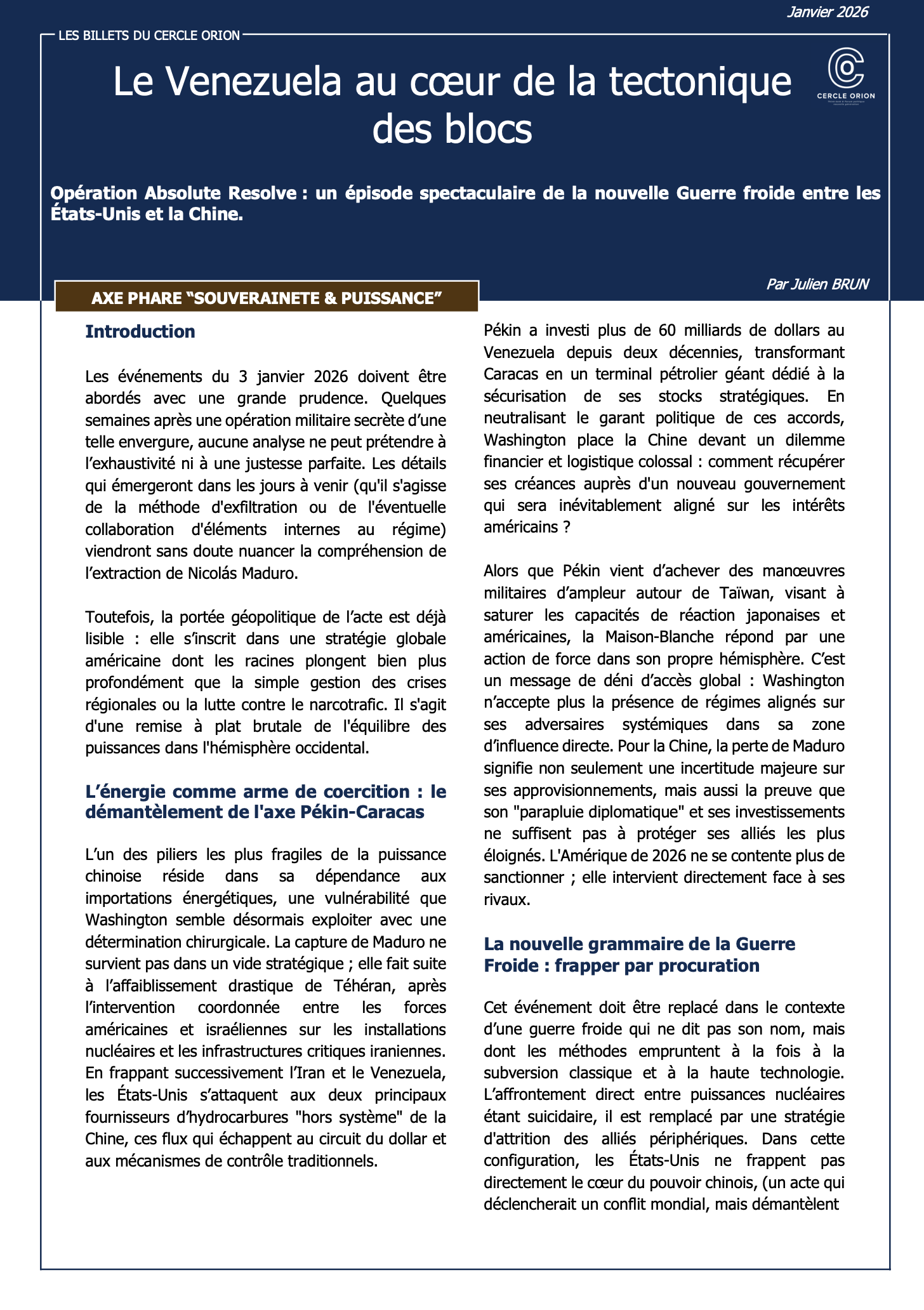 [Billet] - Le Venezuela au coeur de la tectonique des blocs