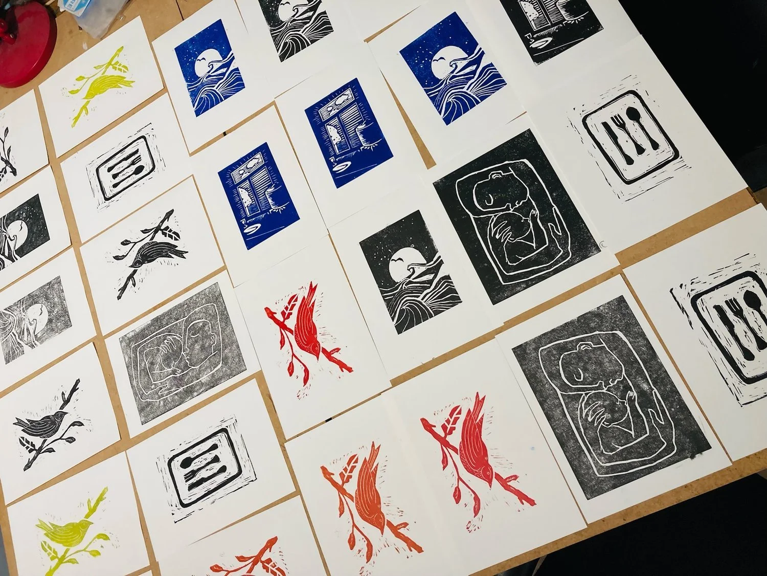 Lino Prints drying workshop.jpeg