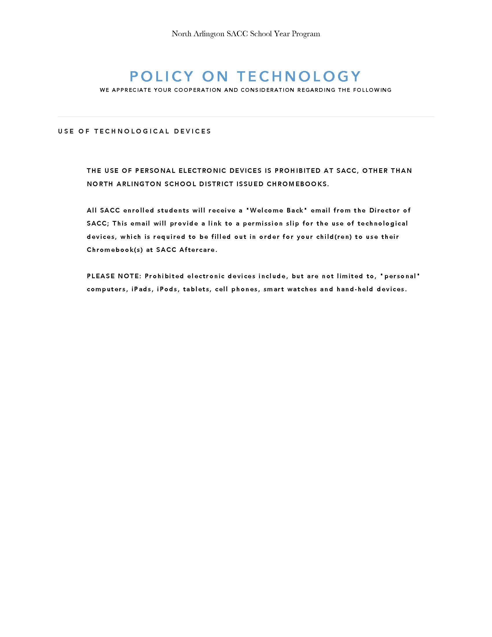 Policy on Technology