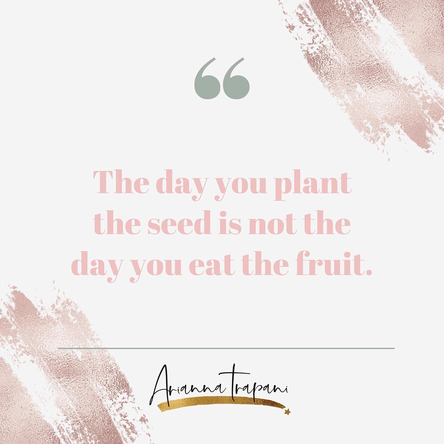 Plant that seed and let it grow! 

Always be aware that good things do take time. 

Take your time to nourish at your own pace. 

Have the courage to take the small action steps towards your goal. 

We live in a digital era where everything around us