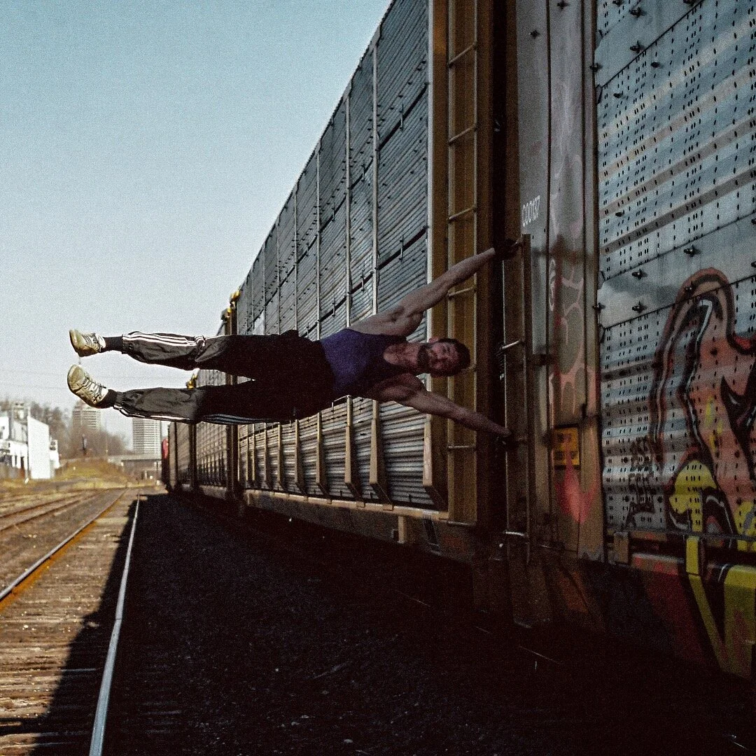 Man Athletically Posing for Portrait