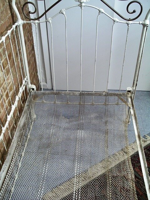 antique cast iron baby crib
