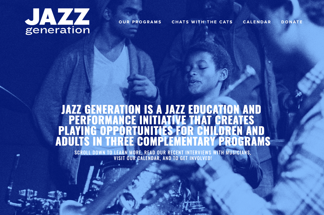 Jazz Generation | Non-profit organization | Site refresh & updates