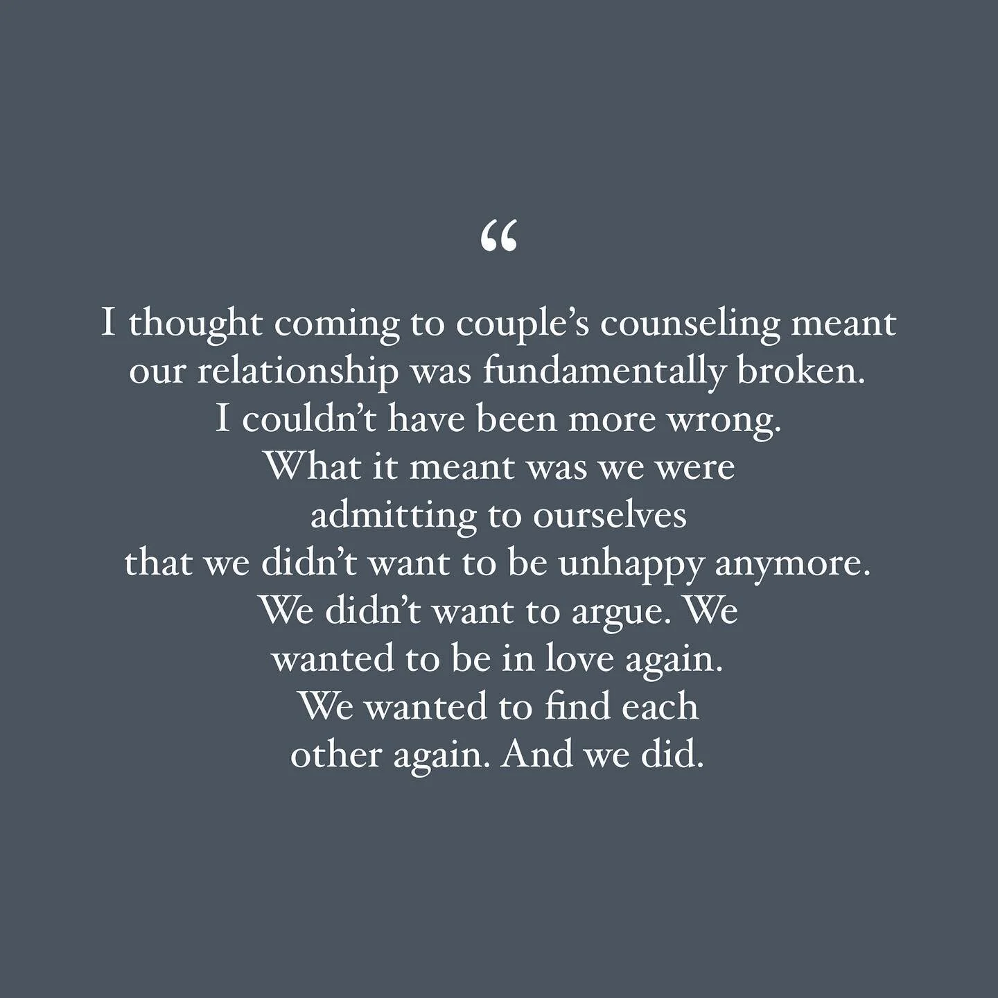 This is a common sentiment I hear from couples. Therapy isn&rsquo;t accepting defeat, it&rsquo;s bravely taking a step in the right direction. #therapy #rochesterny #roc #585 #couplegoals