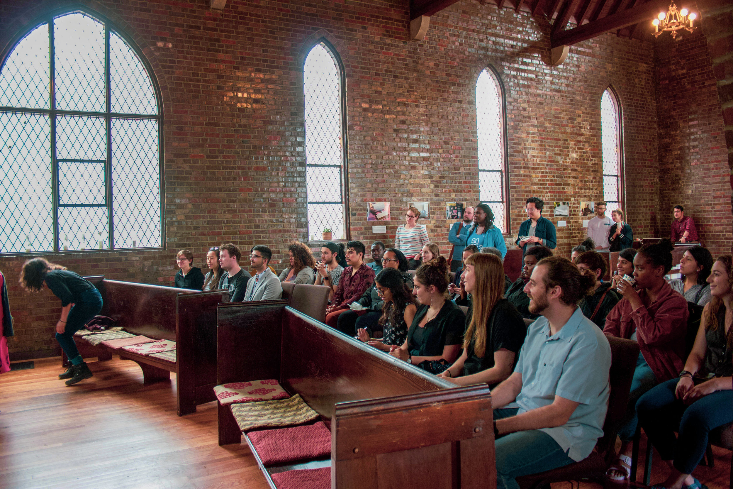  A  Disrupted  community forum in Durham, NC on April 13, 2019. Photo by Rebecca Payne. 