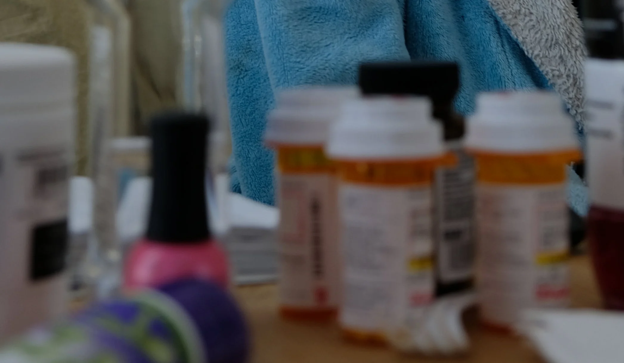 Out of focus portrait of some of Ms. Turrentine’s daily medications. 2019. Photo by Karla Jimenez-Magdaleno.