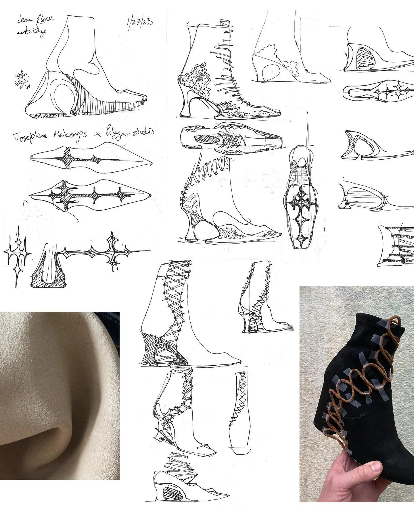 Scratchy sketches and last silhouette explorations for @josephinemalcorps