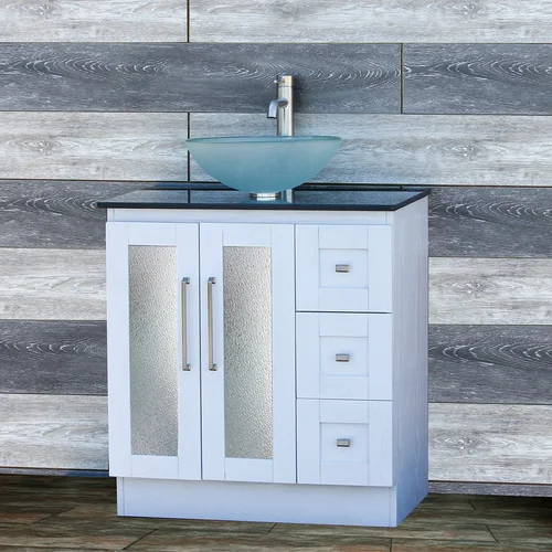 30 Bathroom Vanity Inch Cabinet Black Granite Stone Top Vessel 30 Bathroom Vanity Inch Cabinet