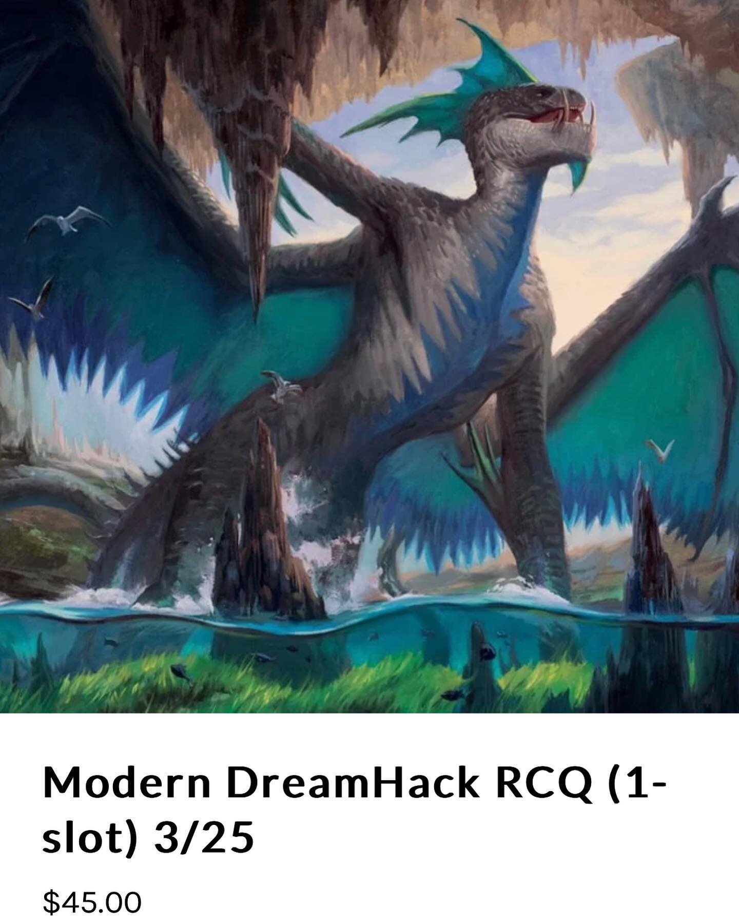 Link in bio to preregister! Come to Astoria, NY for our Modern DreamHack RCQ (1-slot). At 32 players, prizes increase. 

Entry: $45
Format: Modern, Swiss rounds with cut to Top 8
Time: 12pm (11:30am Deck registration begins)

GUARANTEED PRIZES:
1st P