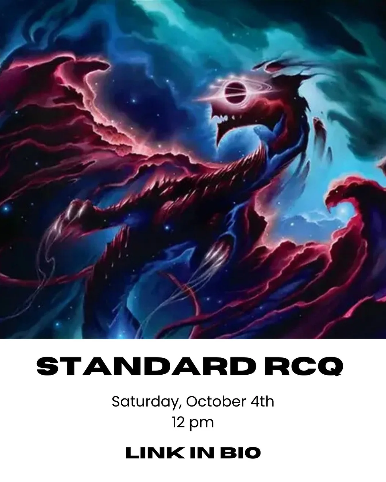 What are you bringing to the table? 
&bull;
&bull;
&bull;
Only one person is gonna walk away the victor of our Standard RCQ this month!  The tournament starts at noon on Saturday, 10/4 and registration begins at 11:30 am!  Who&rsquo;s gonna take home