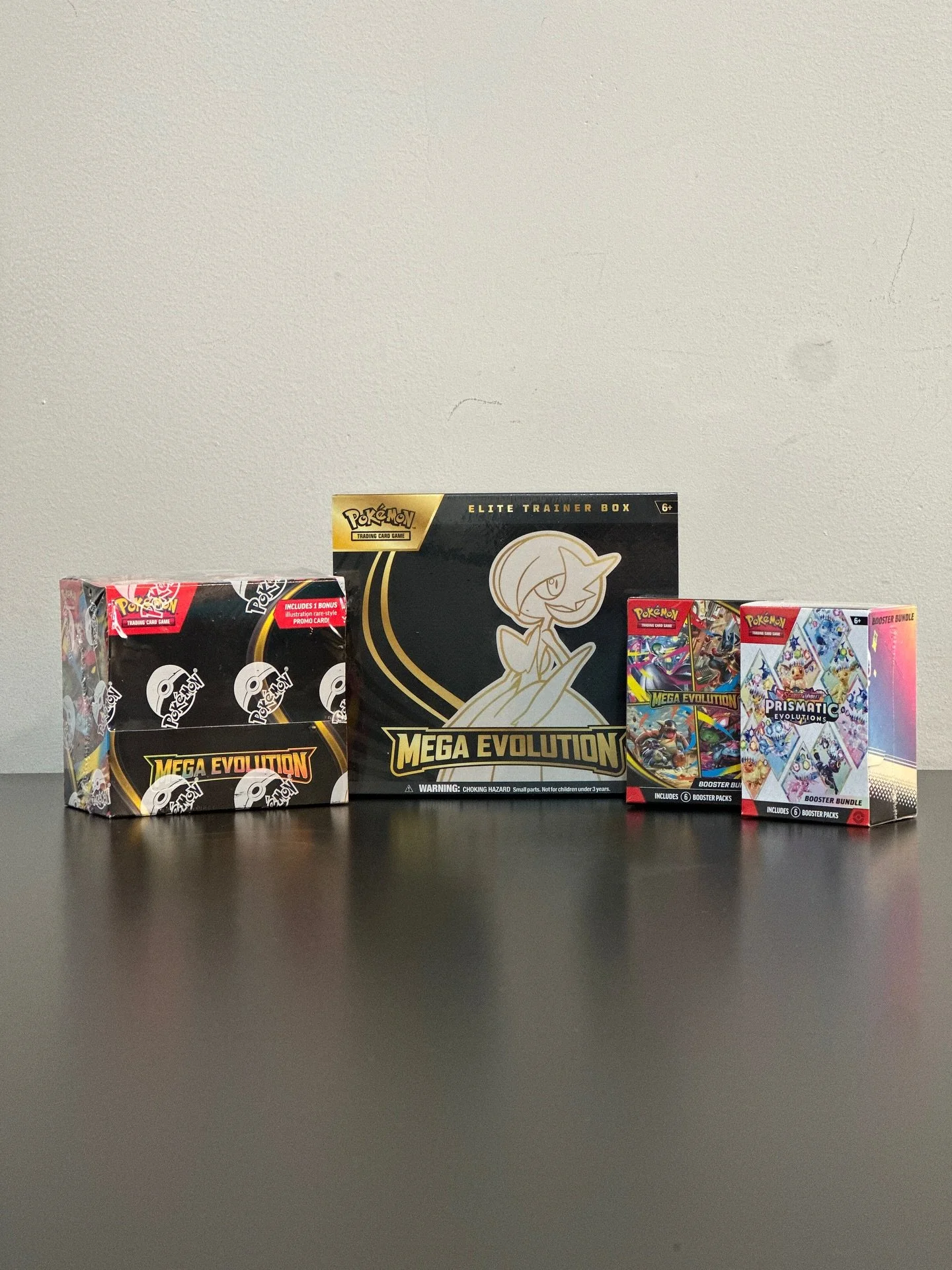 Inventory update! ๐
•
•
•
We’ve got a limited supply of Mega Evolutions packs, booster bundles, ETBs, and Prismatic Evolutions booster bundles in stock.  Limit one product per customer and 5 packs per customer while supplies las