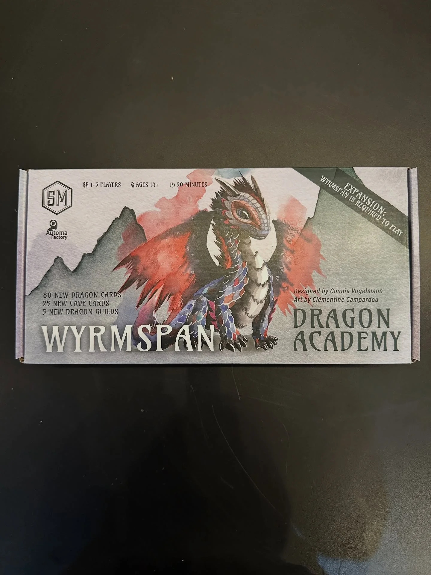 Open an academy for fledgling dragons to achieve their full potential 🐉
&bull;
&bull;
&bull;
As a budding dracologist, you open an academy for fledgling dragons to achieve their full potential! The expansion to Wyrmspan adds a wide variety of new dr