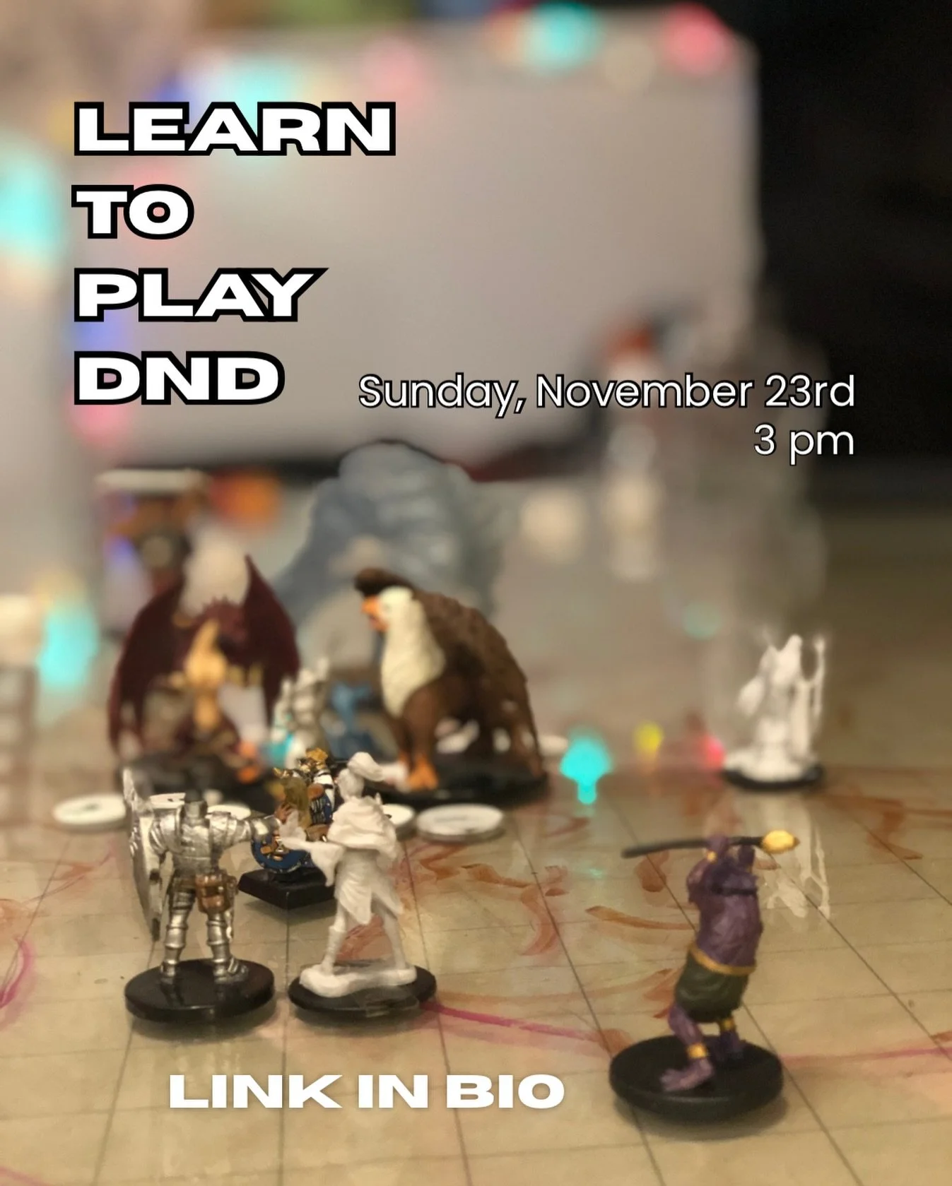 3 days ago I was just a farmer on a small village and now this?! 
&bull;
&bull;
&bull;
You never know what adventure awaits until you set forth 🗺️We&rsquo;ve got our November Learn to Play DnD this Sunday, Nov 23rd at 3 PM! 📖 Our local DMs will tak