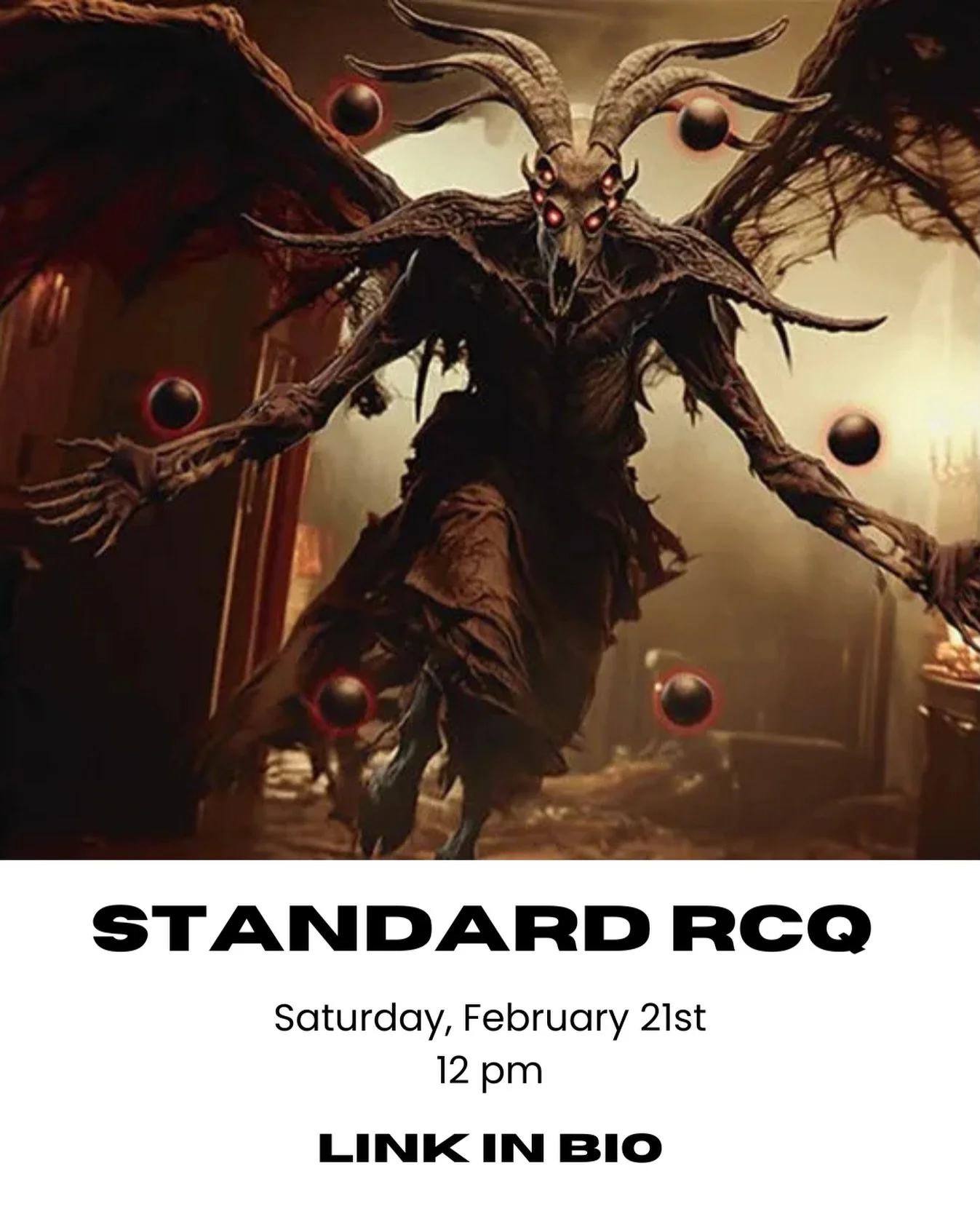 Back at it again with the Doomsday Excruciator 
&bull;
&bull;
&bull;
Our next Standard RCQ of 2026 is scheduled for Saturday, Feb 21st! The tournament starts at noon on Saturday and registration begins at 11:30 am.  Sign ups are live and you can find