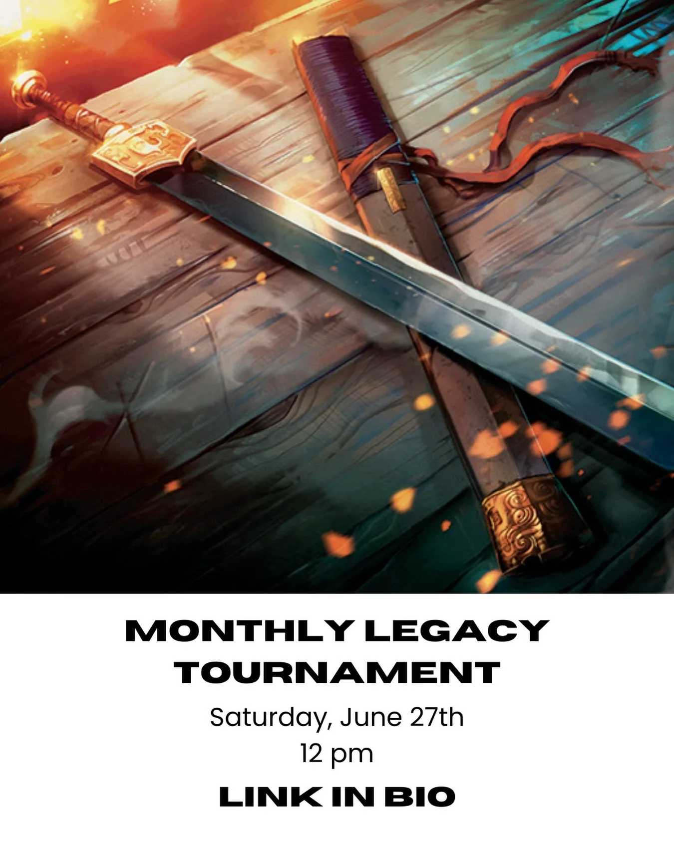 You mean you&rsquo;ll put down your rock and I&rsquo;ll put down my sword&hellip;
&bull;
&bull;
&bull;
Next Monthly Legacy Tournament for dual lands of the year is live! Saturday, June 27th at noon, we&rsquo;ll have swiss rounds with a cut to Top 8 w