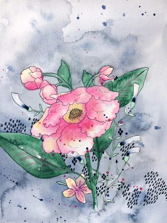 Night Poppy - A3 Original - SOLD
