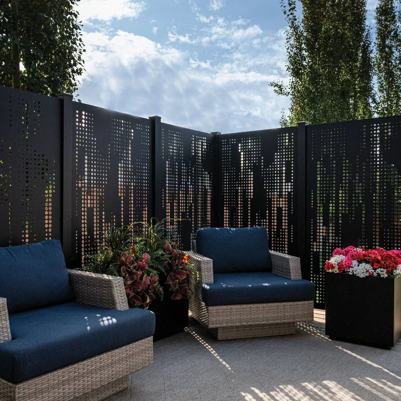 Photo of Hideaway privacy screen in Rain pattern
