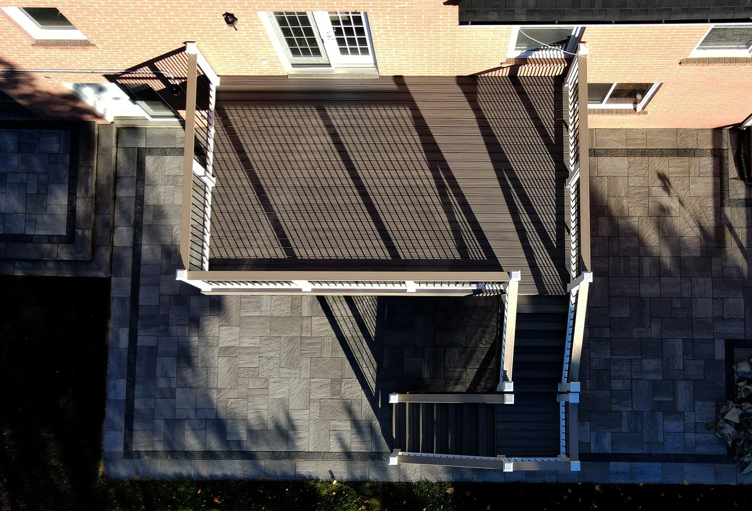 Trex Composite Deck and Paver Patio in Uxbridge, Ontario