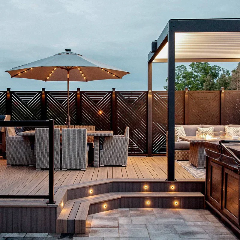 Photo of Hideaway privacy screen in Hexx pattern