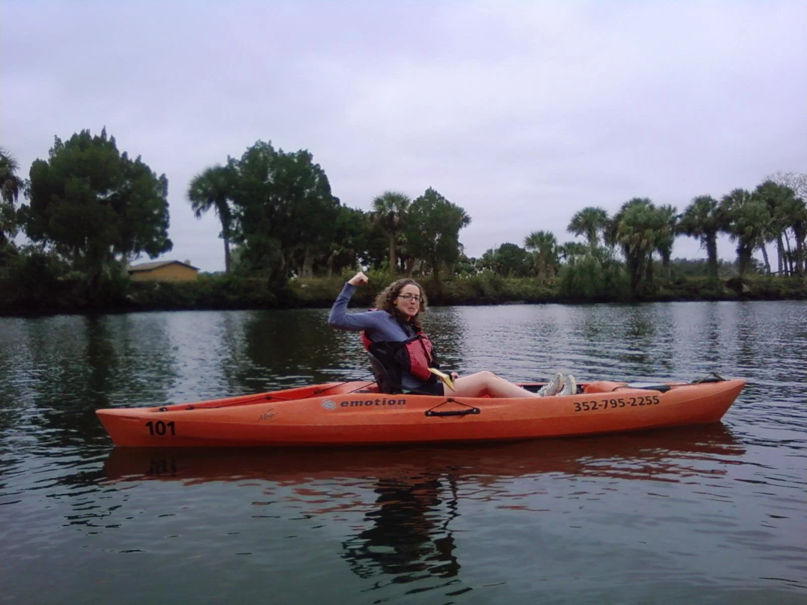 "Kayaking with the manatees. I won!!"