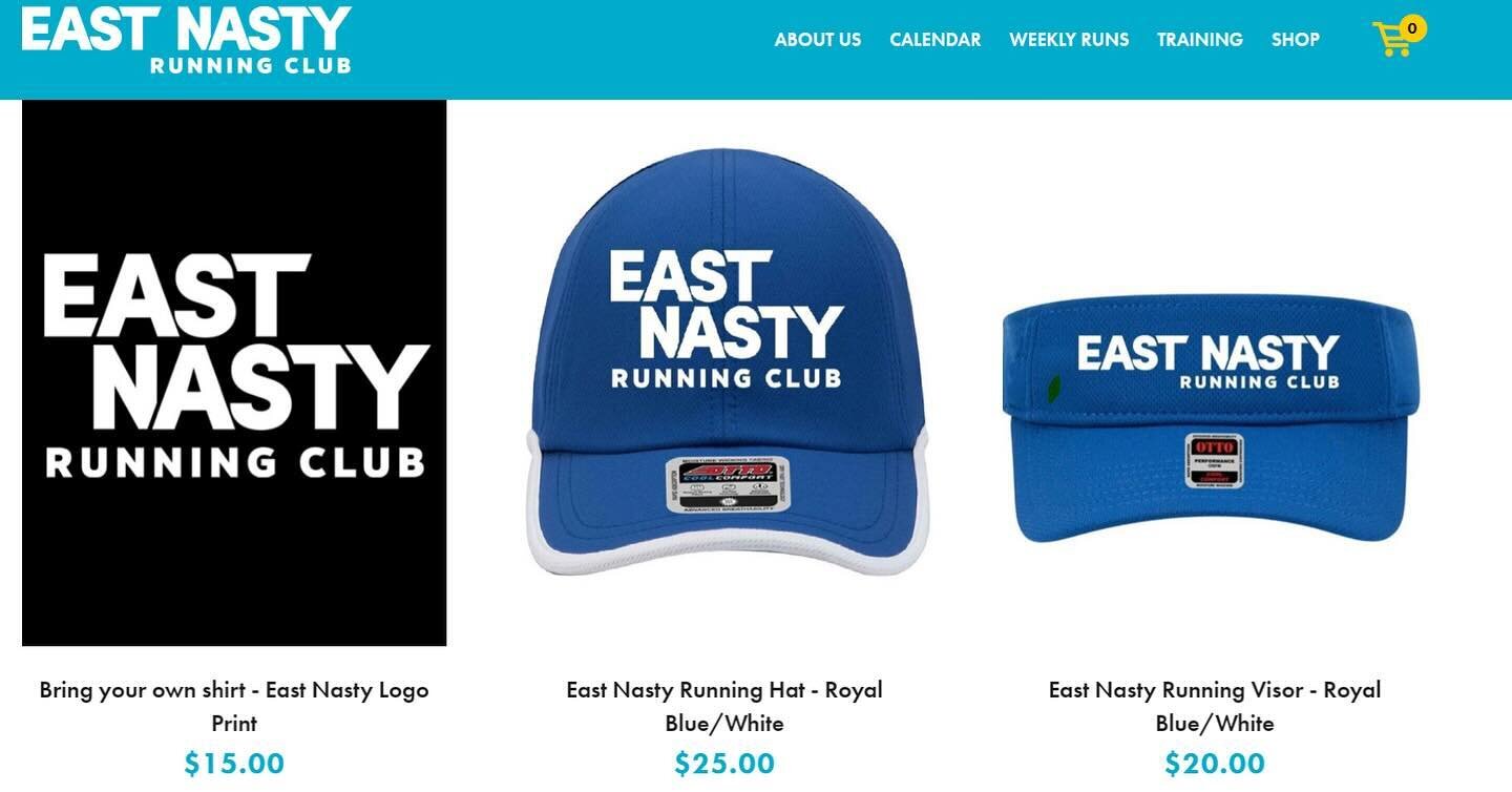 New merch drop! Check out the new hats and visors available for pre-sale now through our website (link in bio)! As a special treat, you can also chose the Bring-Your-Own-Shirt option, where you bring us a new shirt to have the East Nasty logo printed