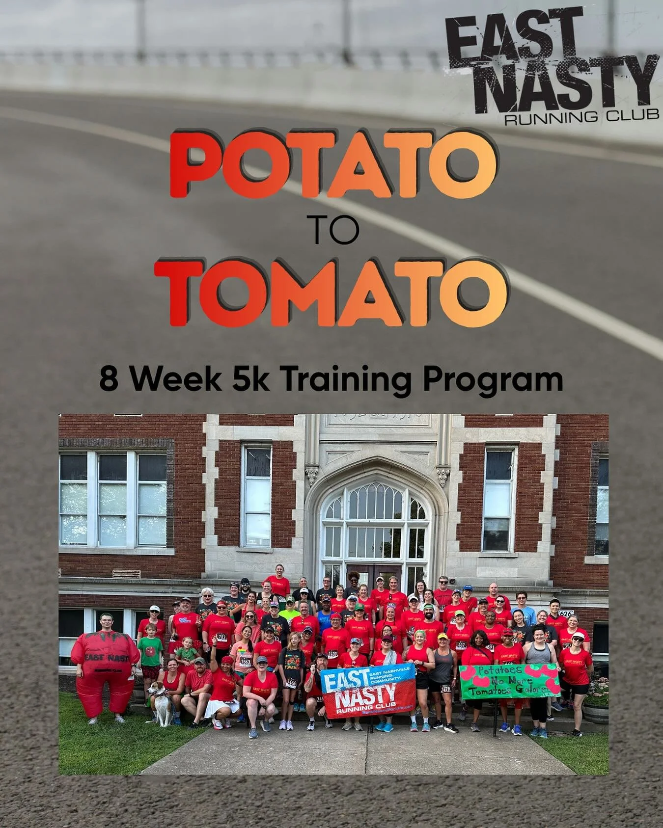 Know an aspiring runner with a goal to run a 5k? Sign up on our website!!

eastnastyforlife.com/potato-to-tomato