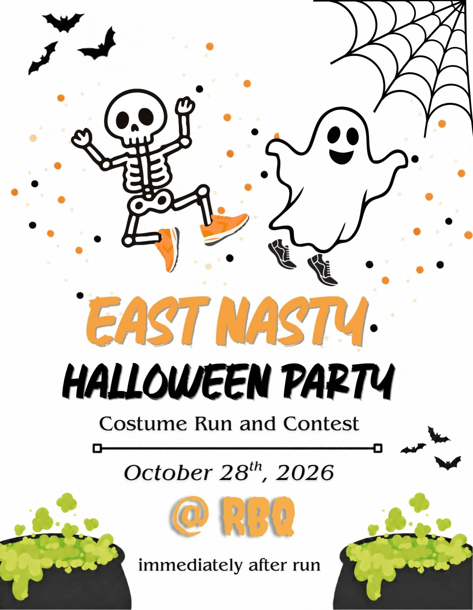 East Nasty Halloween Party and costume contest this Wednesday at @rbqnashville after run! Show up with your spookiest costume for a chance to win some prizes!

#eastnasty #enfl #runclub #nashvillerunning #costumerun