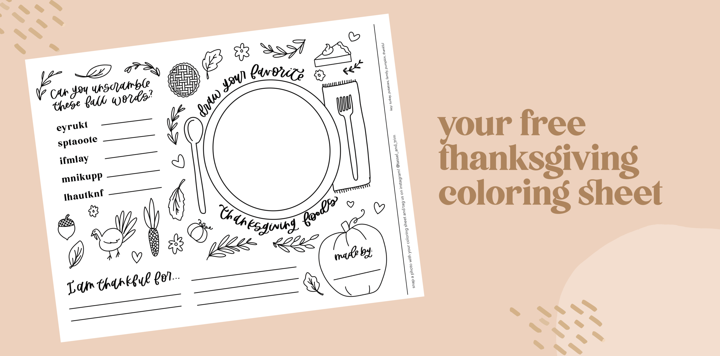 Free Thanksgiving Coloring Sheet