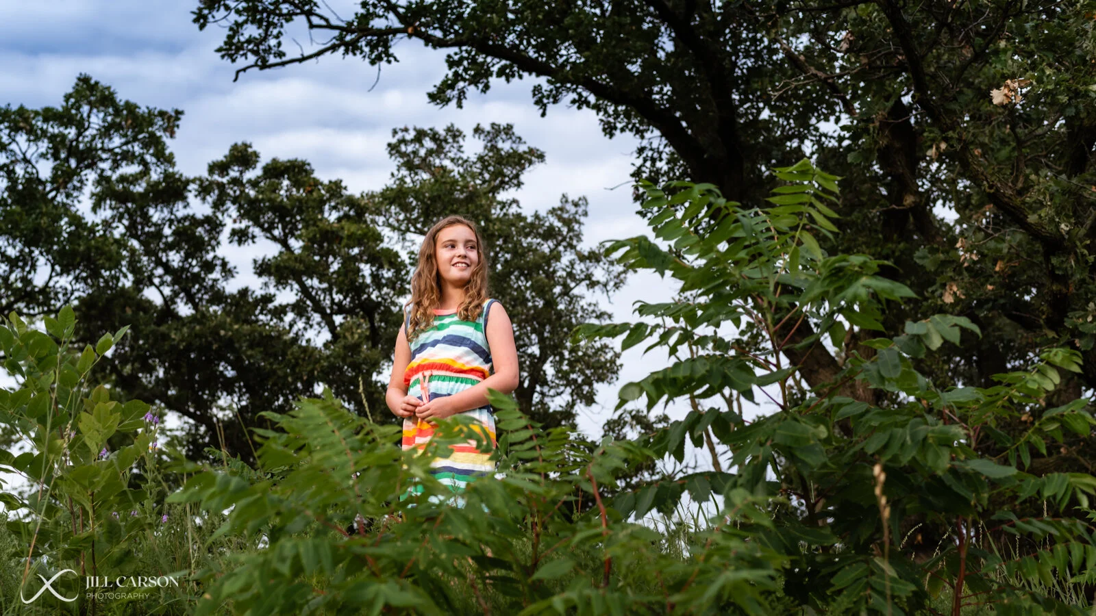 family-session-hitchcock-nature-girl-looks-out-over-hill-framed-by-trees.jpg