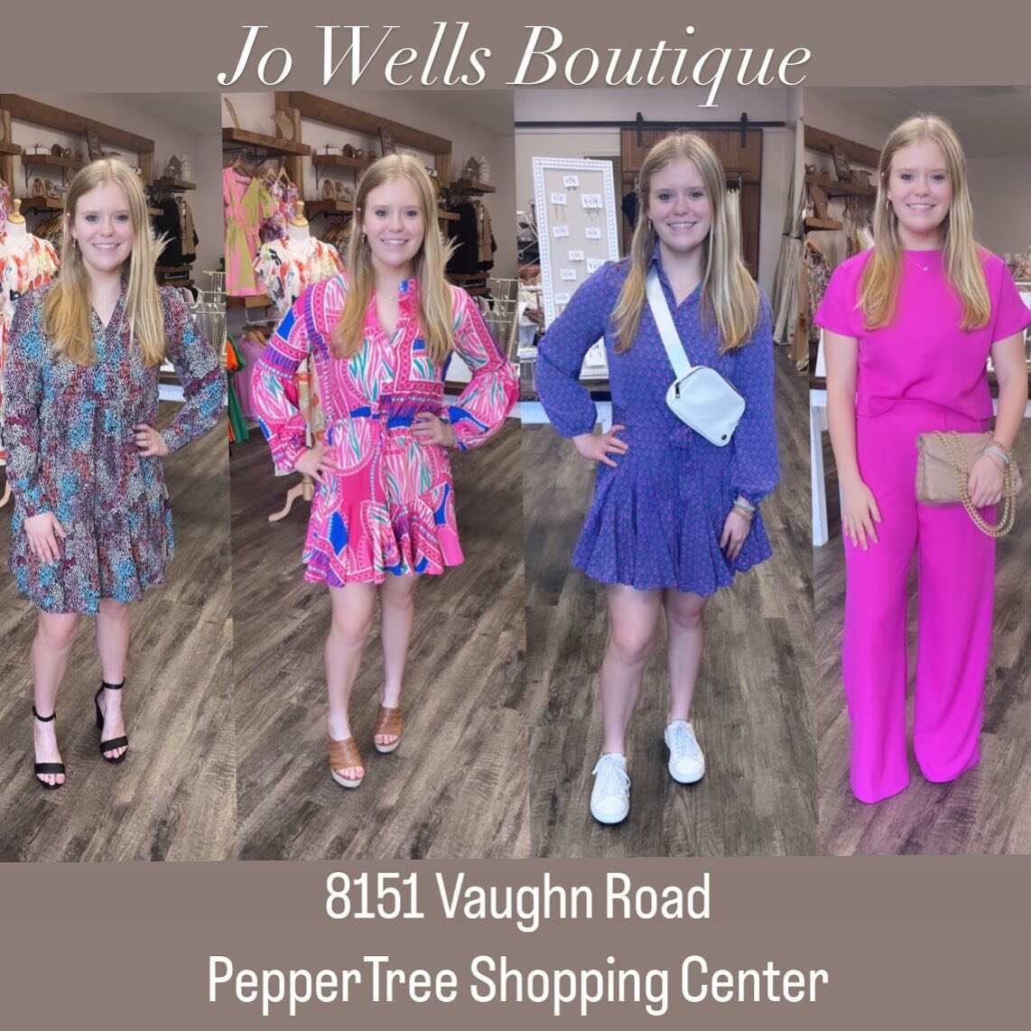 Hey Friends!
Happy Saturday!

We are Open Today 10-4,
8151 Vaughn Road
PepperTree Shopping Center!

We have something special for everyone that comes and shops with us !

How adorable @violet.tearss looks in these New Arrivals!
#allwomenarebeautiful 