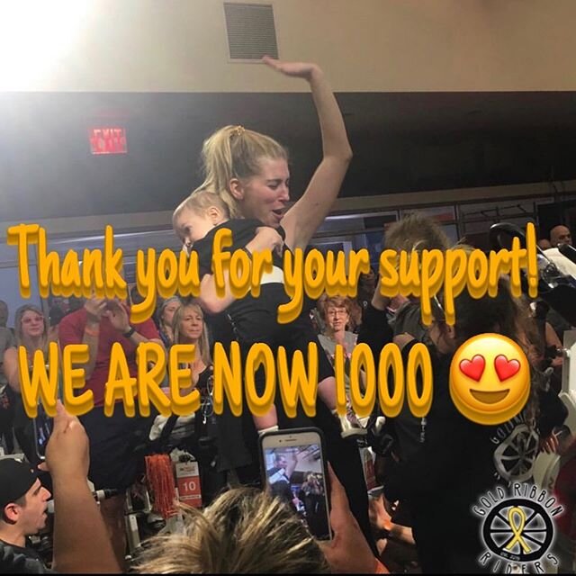 We are 1000 and reached $1 million in donations in less than 1 year!!! Thank you all for your support!
💛

@cycleforsurvival @sloankettering 
#goldribbonriders #cancer #pediatric #findacure