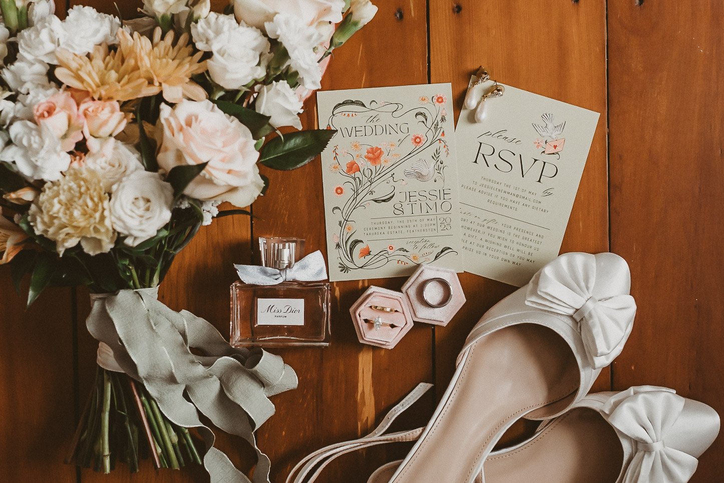 Vintage wedding details on display