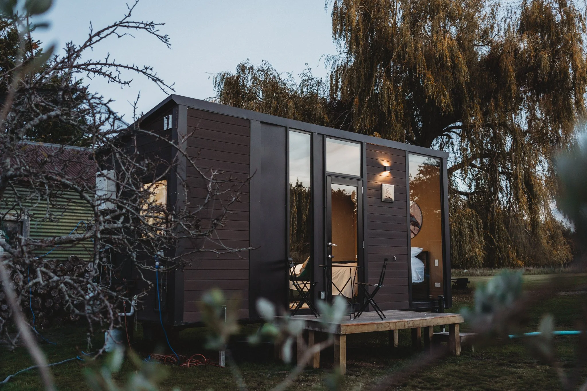 Exterior shot of a tiny house