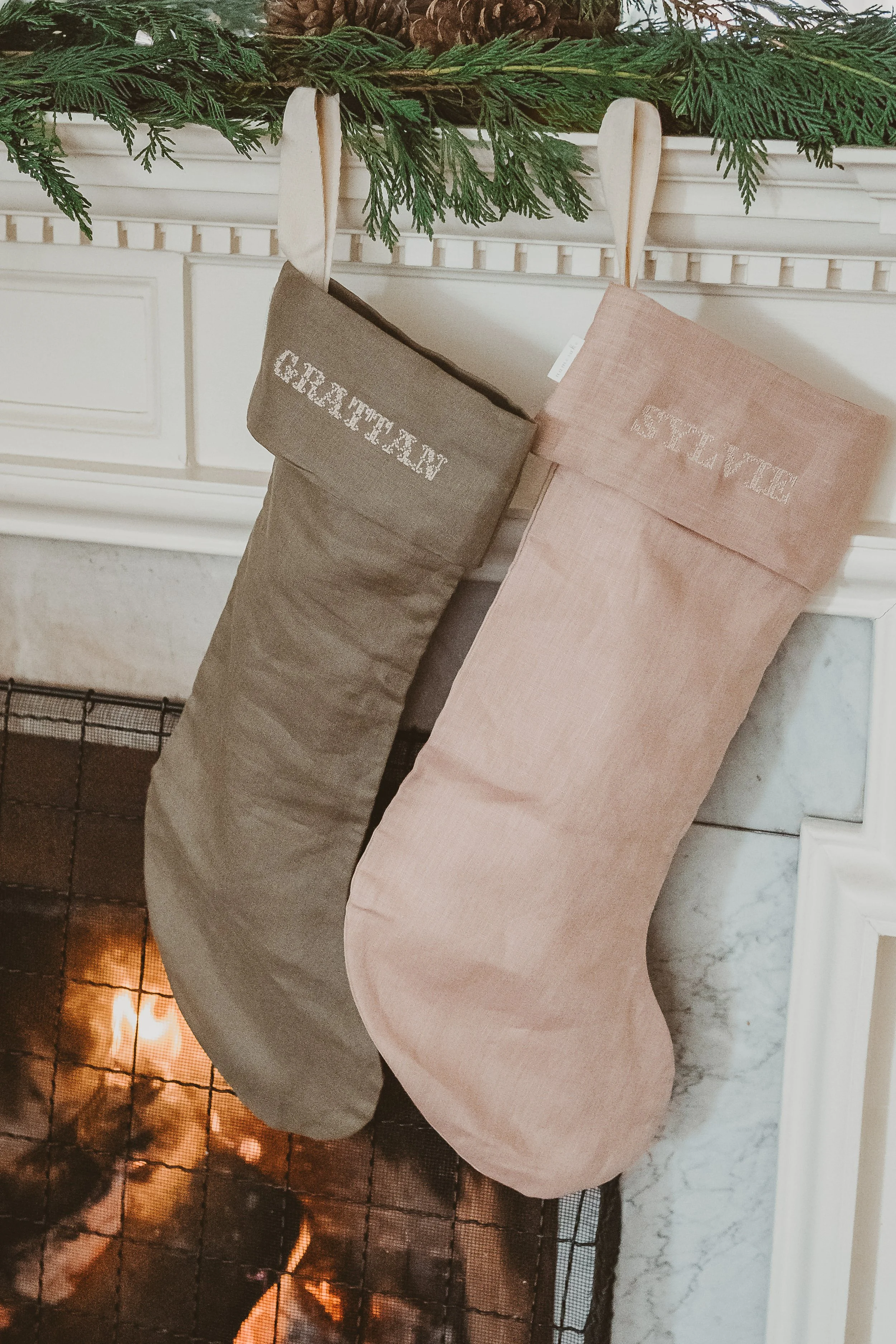 Photo of stockings by the fire