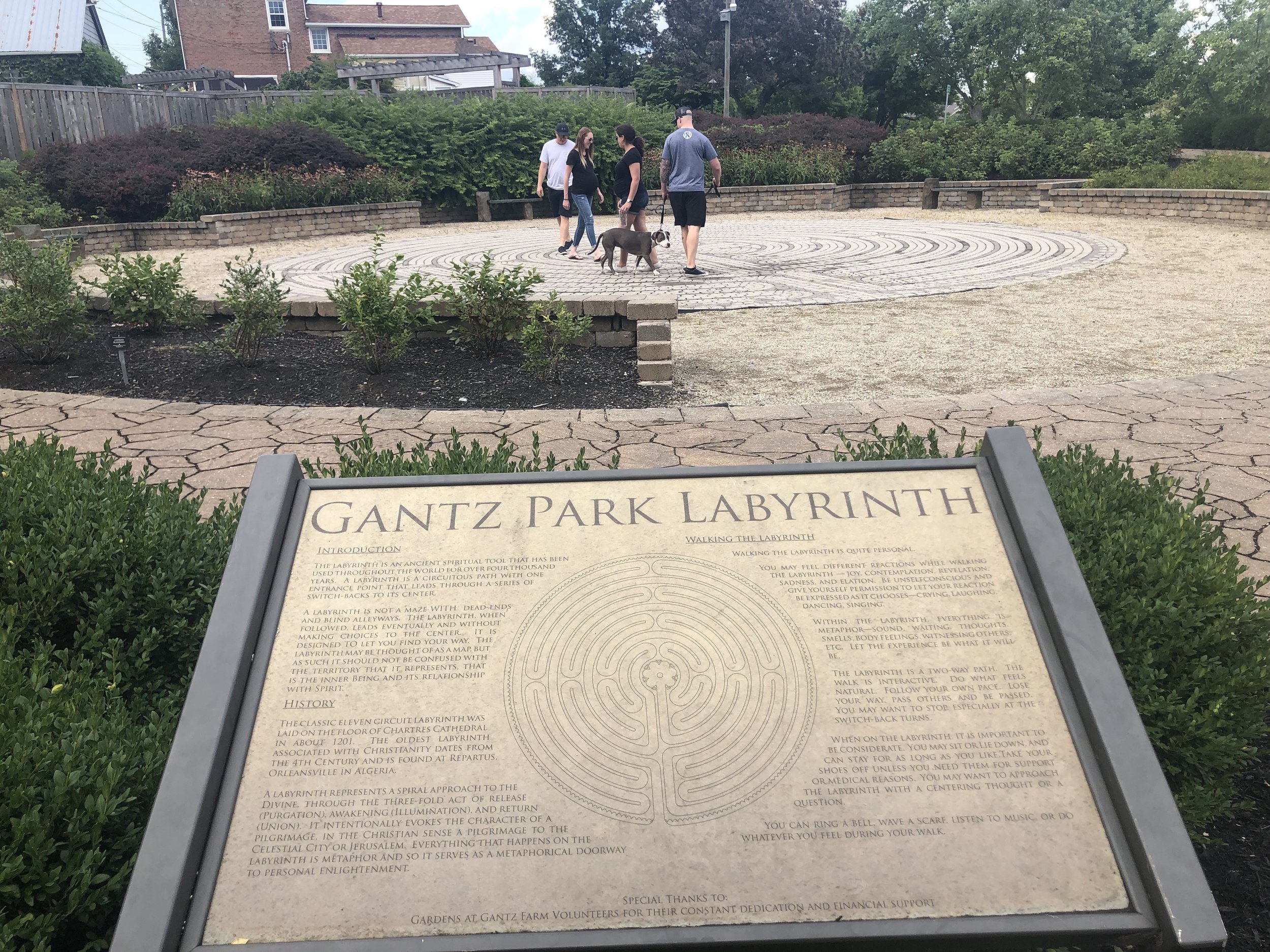 Walking the labyrinth at Gantz Park in Grove City