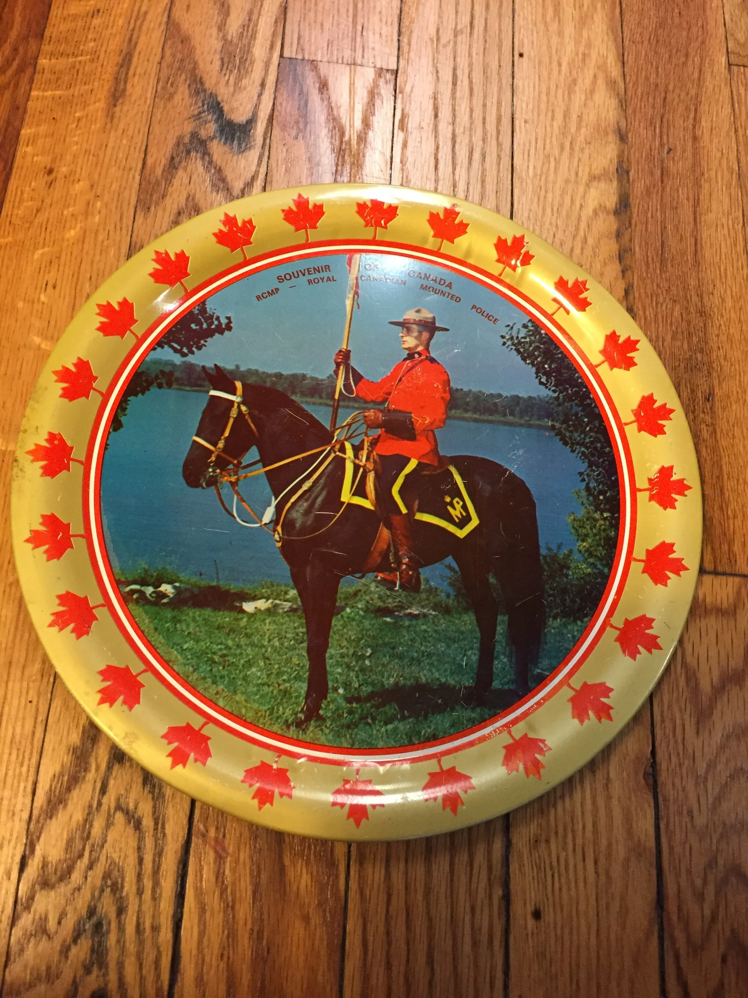 1970's Canadian Souvenir RCMP Metal Tray