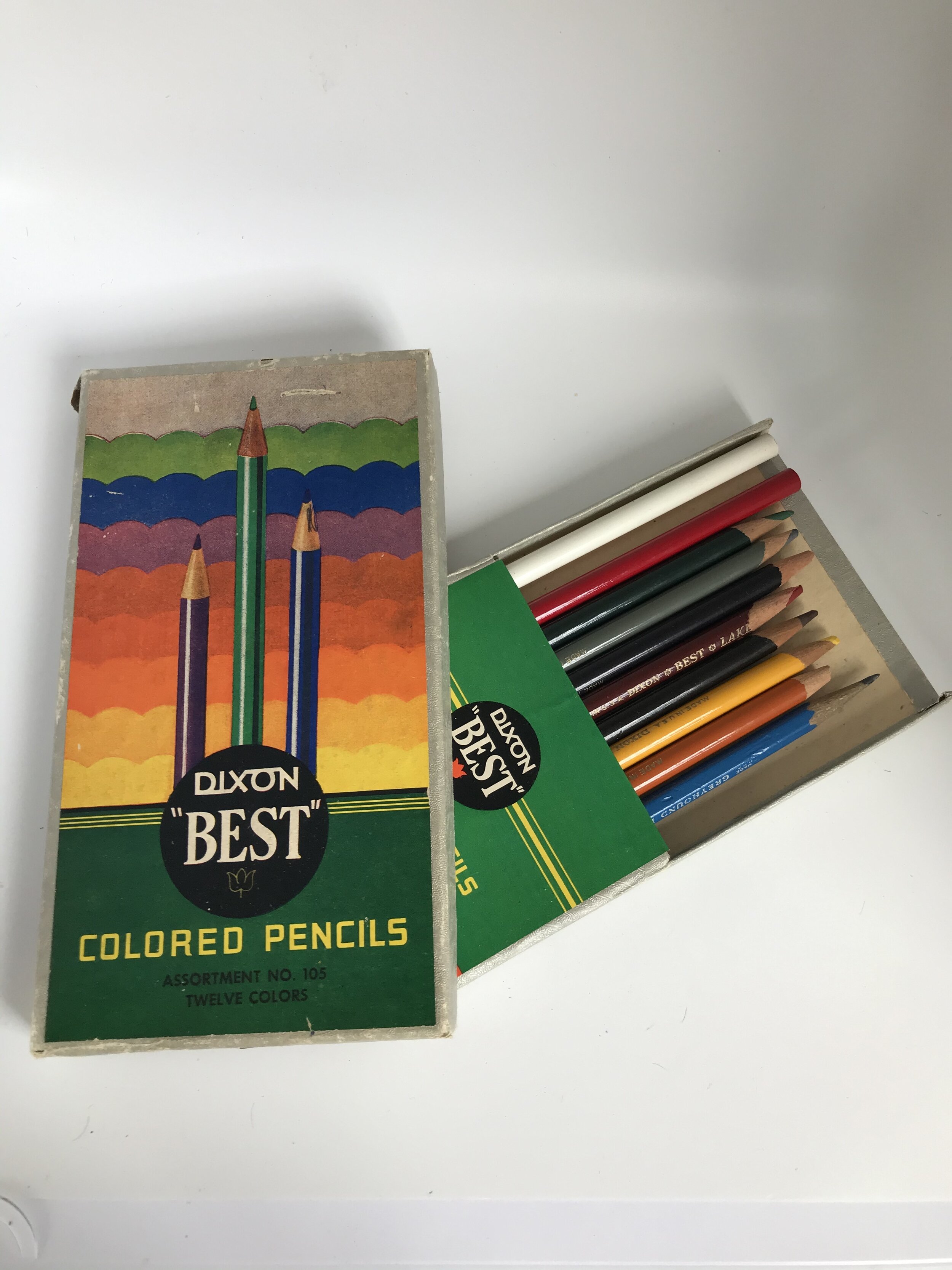 DIXON BEST #110 Colored PENCILS Vintage VTG Dixon Box ASSORTMENT