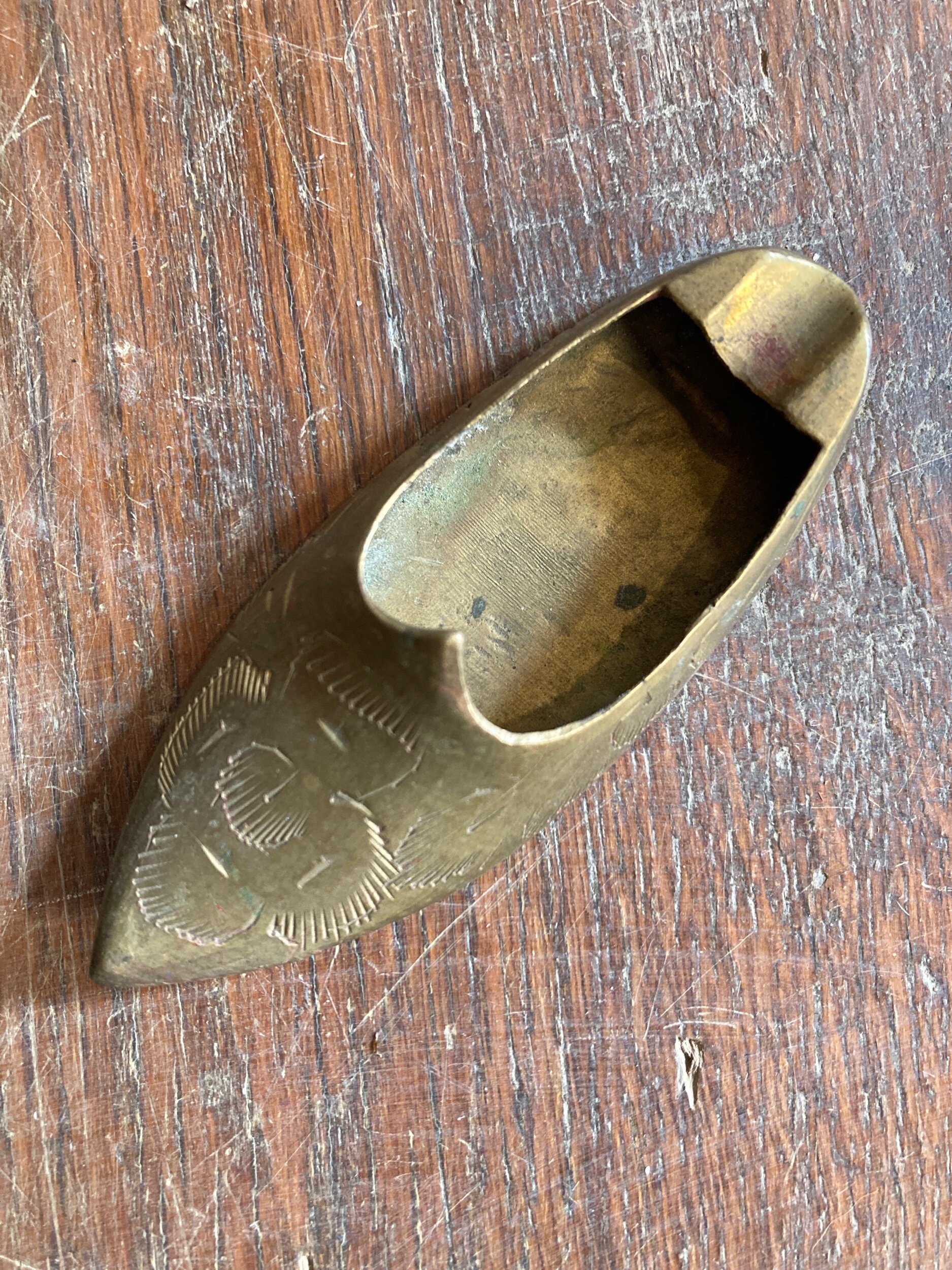 India Brass Shoe Ashtray — Poor Johnny's