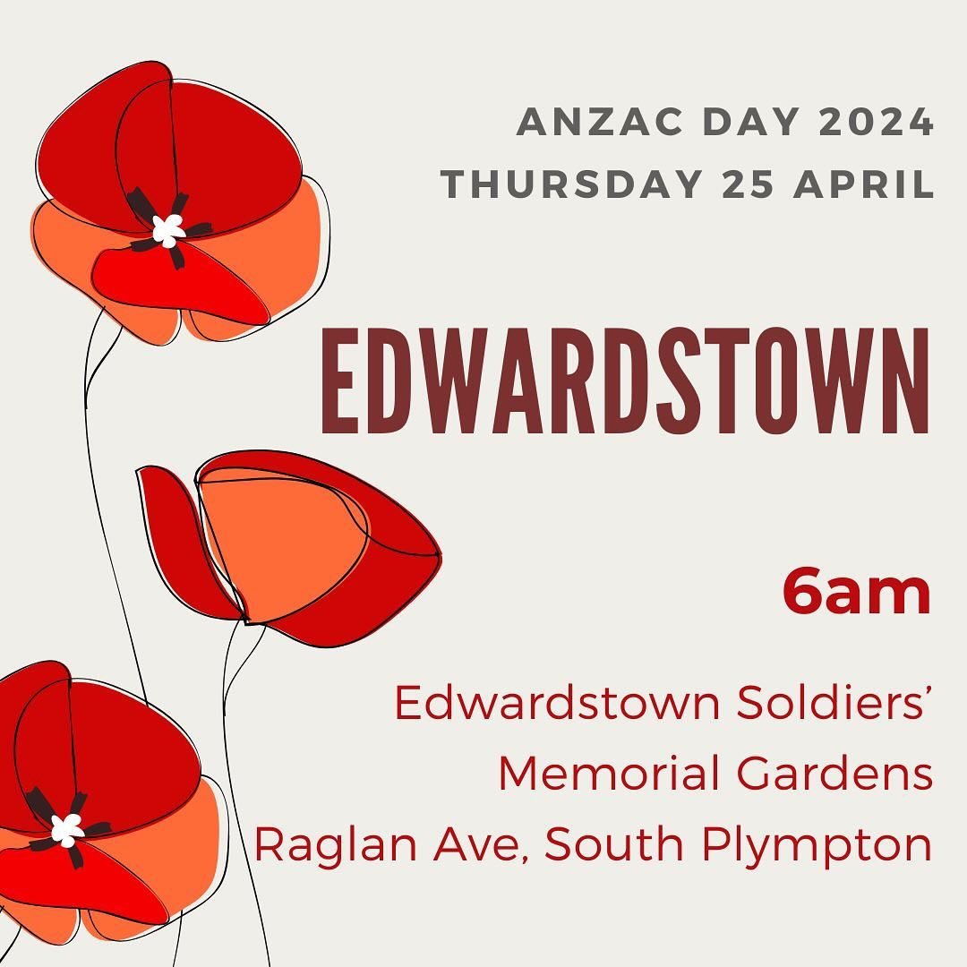 Anzac Day - Lest We Forget 🌺

Pay your respects at a local service near you this Thursday morning. Click below to find your local commemoration ⬇️

I&rsquo;ll be at the Edwardstown Dawn Service, Plympton-Glenelg RSL gunfire breakfast and the Youth V