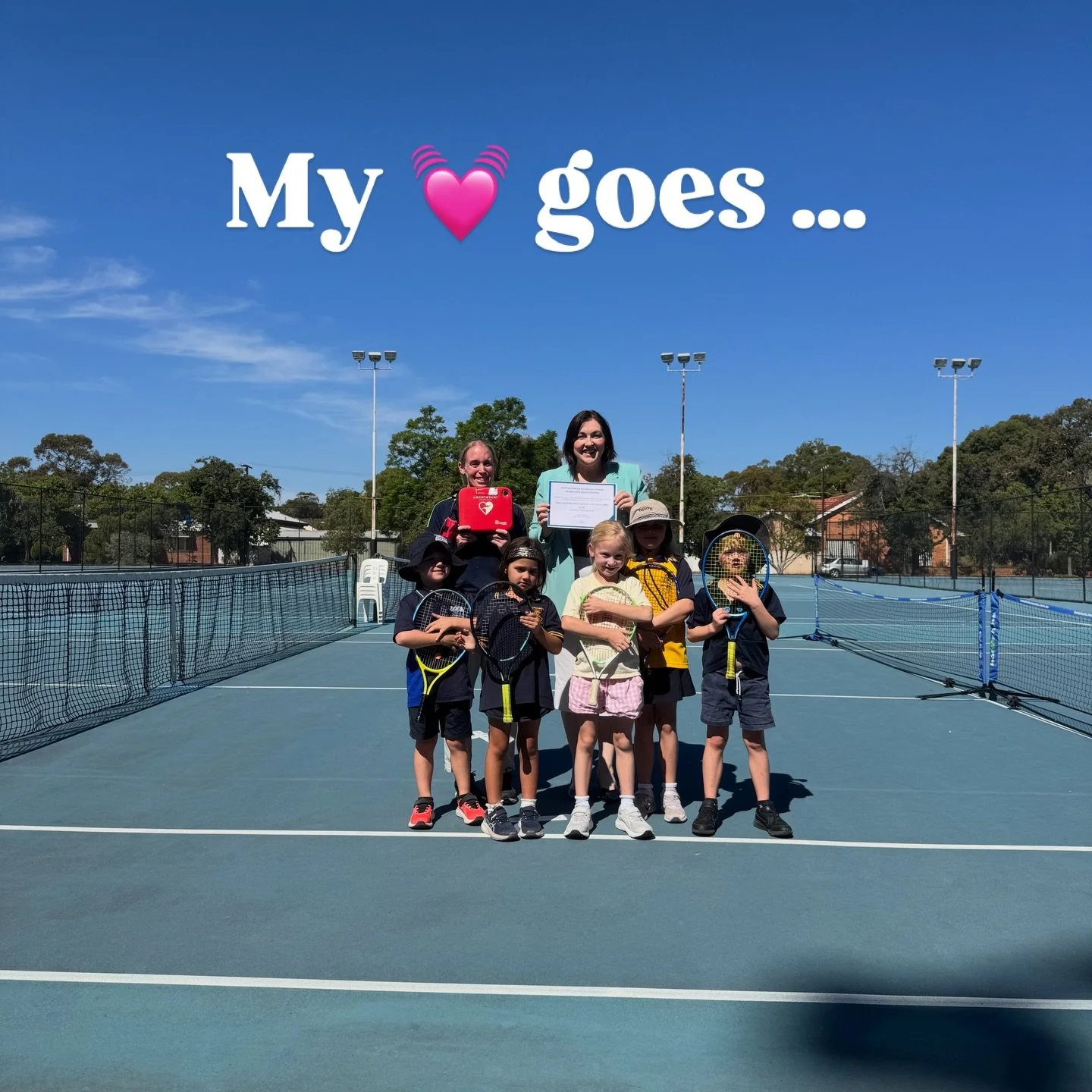 My 💓 goes &hellip; and yours will too if you unfortunately have a heart attack near @tennisworld.millswood 

They&rsquo;ve scored $1000 to meet the cost of a defibrillator at the club, in compliance with new laws mandating them at certain public ven