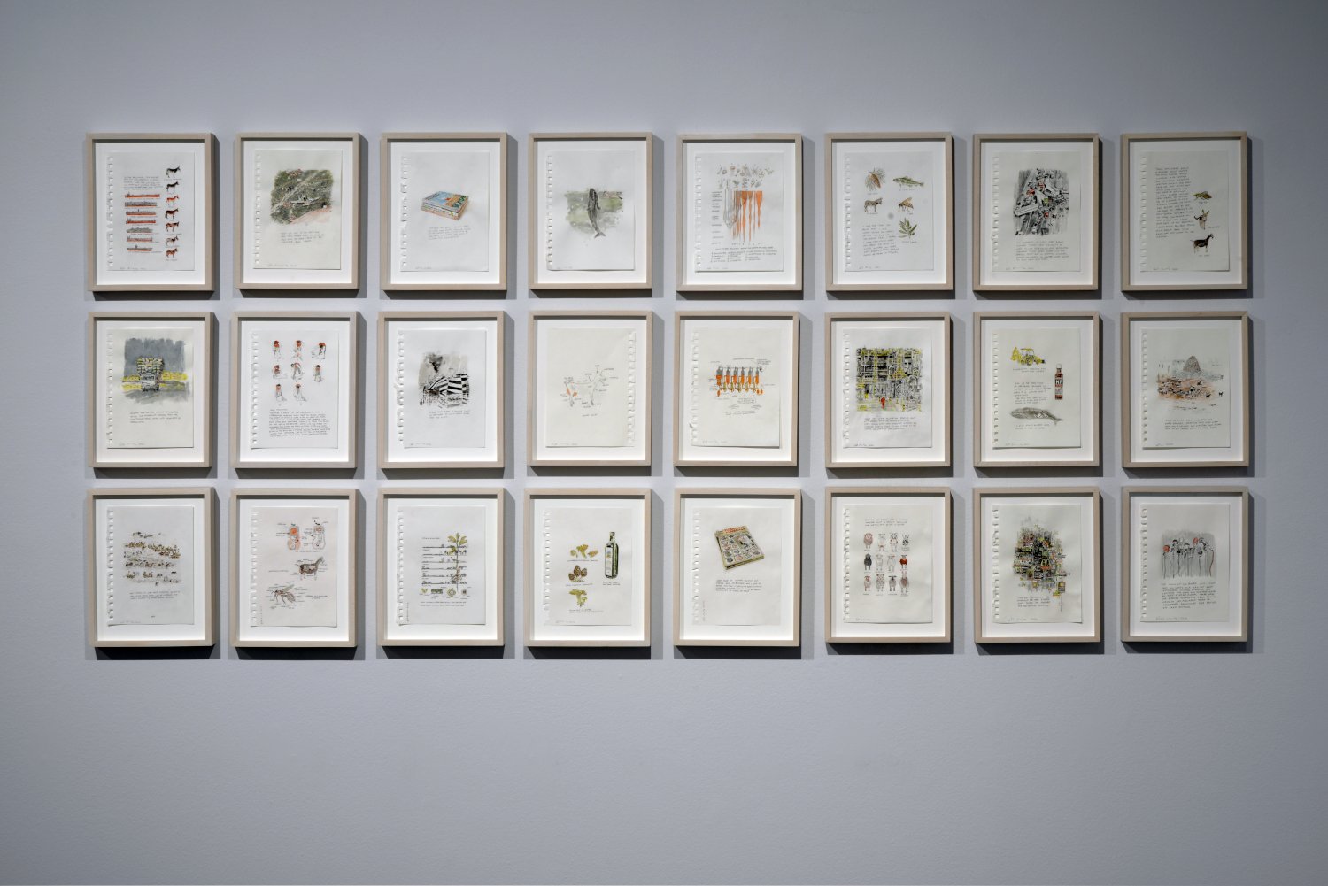  Small sized watercolour and pencil drawings on paper, 2018-2020. 